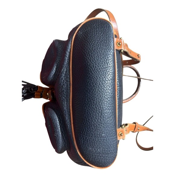 Vintage 90s Dooney & And Bourke Canyon Backpack/Tan Bag Pebble Leather USA Black - Picture 4 of 16